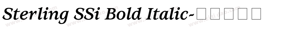 Sterling SSi Bold Italic字体转换